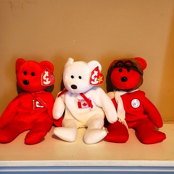 Set of 3 Ty Beanie Babies, Bearon Pierre and Maple - Picture 1 of 16